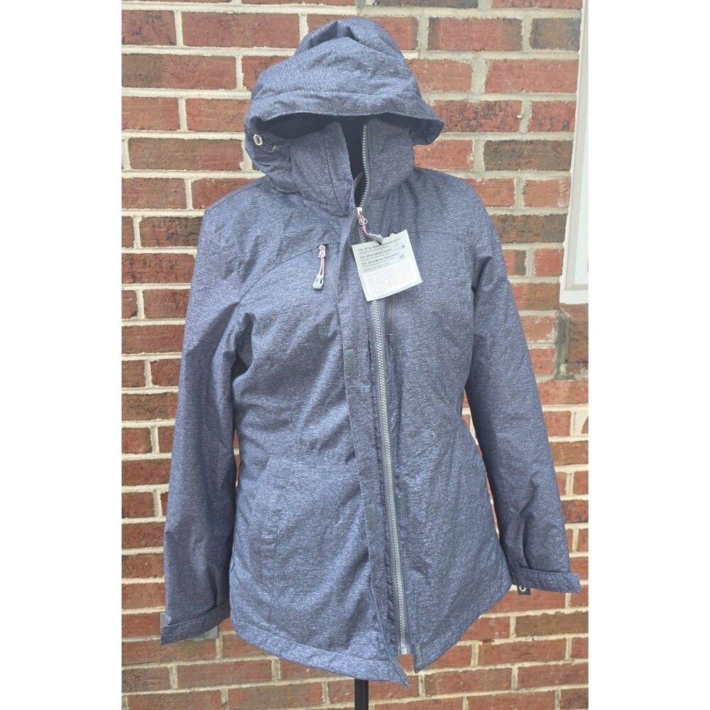 ZeroXposur Women’s Hooded Jacket Gray Pink Full Zip Layered Coat Size M NWT